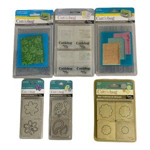 6 Cuttlebug Emboss Christmas Flowers Lace Paisley Scribble Flower Lot of 6